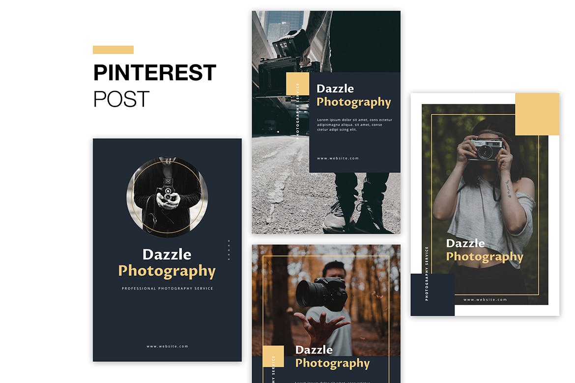 摄影公司推广Pinterest社交平台设计素材 Dazzle Photography Pinterest Post插图1