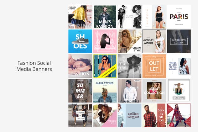 250个社交媒体营销Banner设计模板第一素材精选素材 Instagram Social Media Banners Pack插图(3)