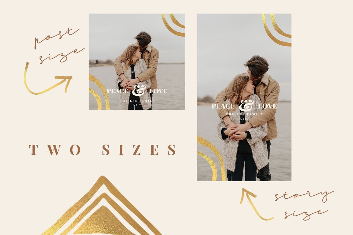 镶金元素Instagram社交设计模板大洋岛精选素材 Golden Rings插图3