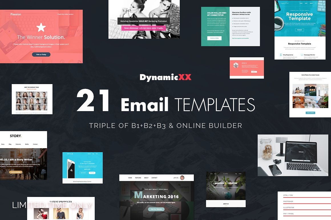 21个电子邮件广告主题EDM模板 BUNDLE of 21 Email Templates -Triple插图