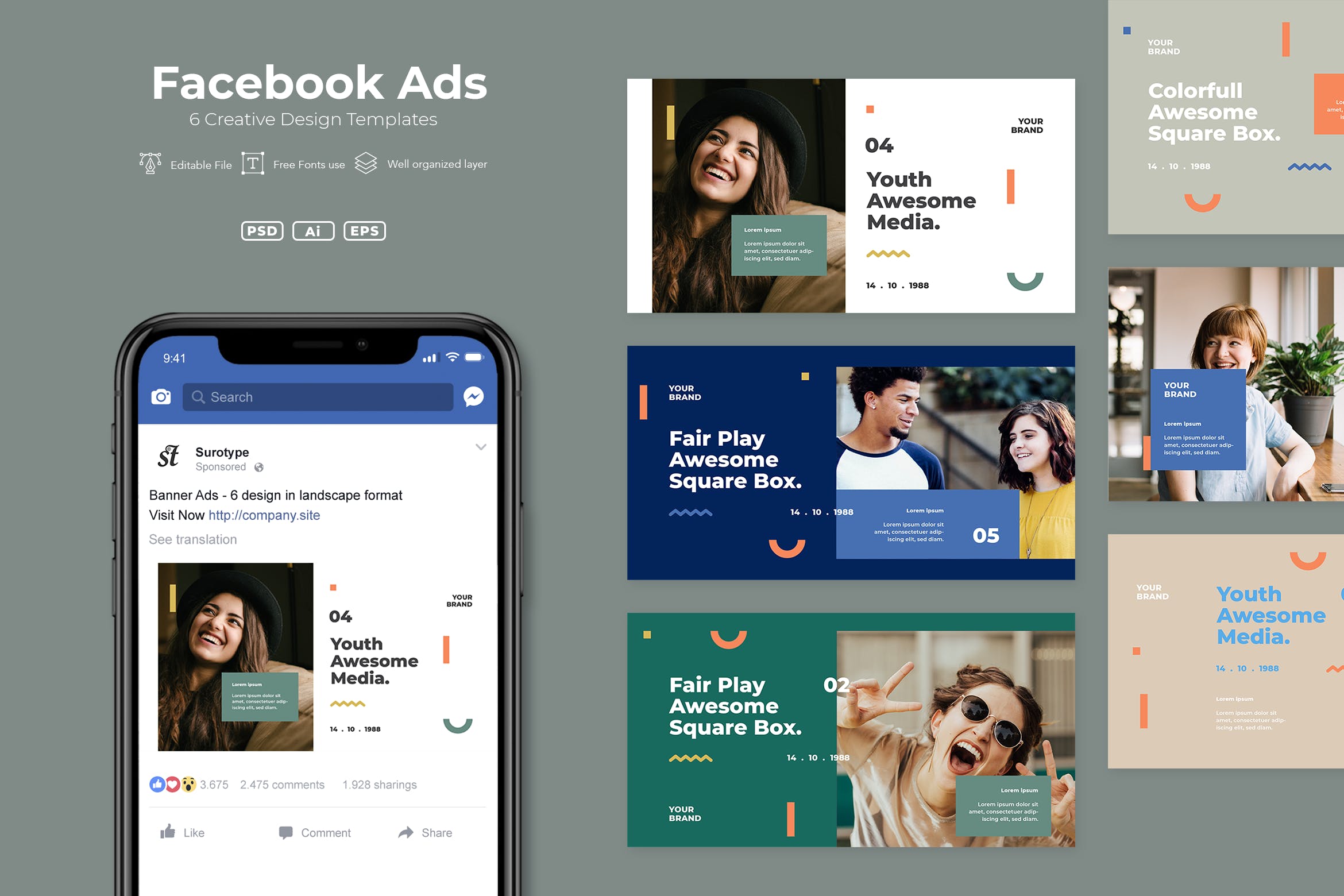 Facebook社交媒体品牌推广广告设计素材v7 SRTP – Facebook Ads. v7插图