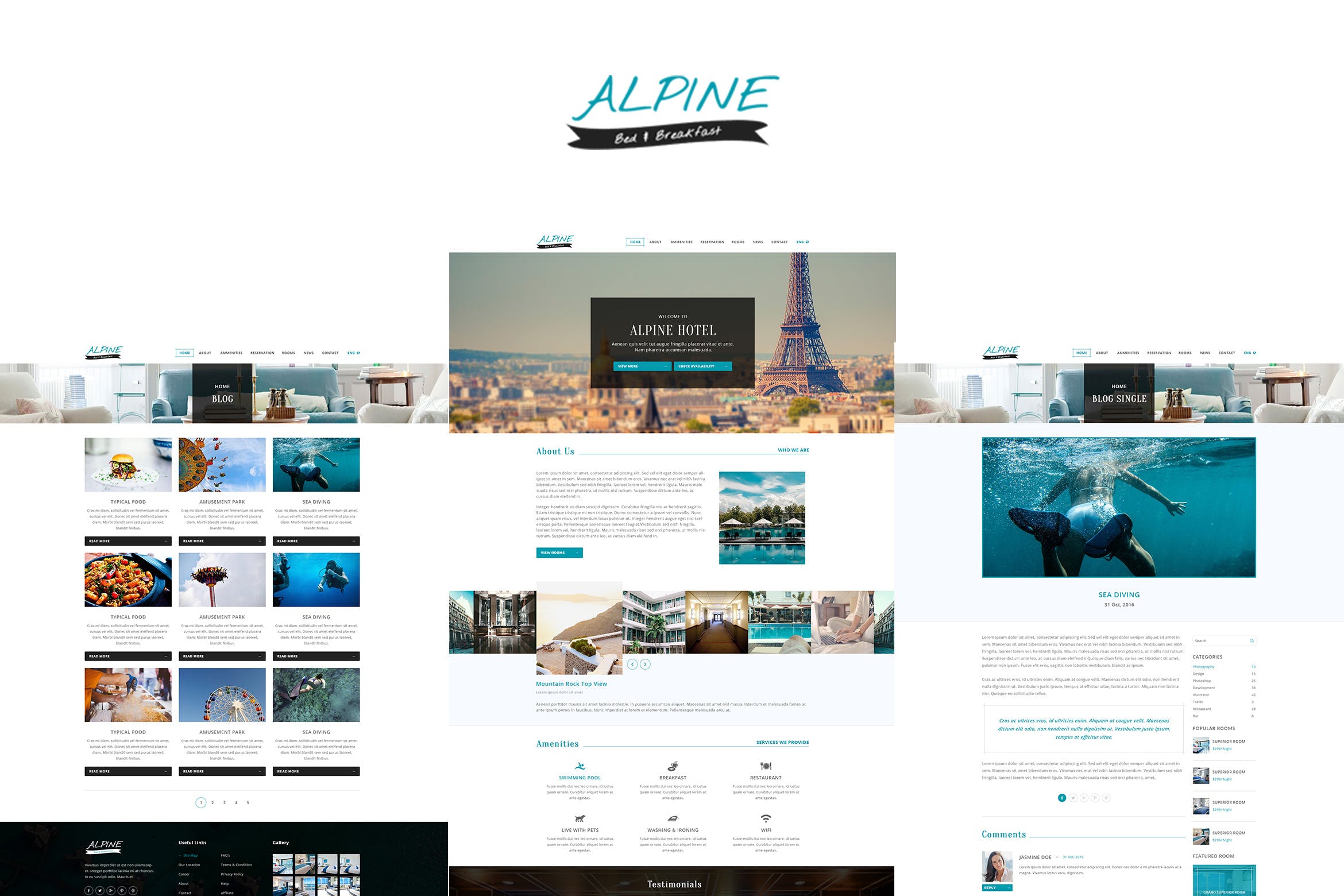 酒店品牌官网建设HTML模板蚂蚁素材精选下载 Alpine插图