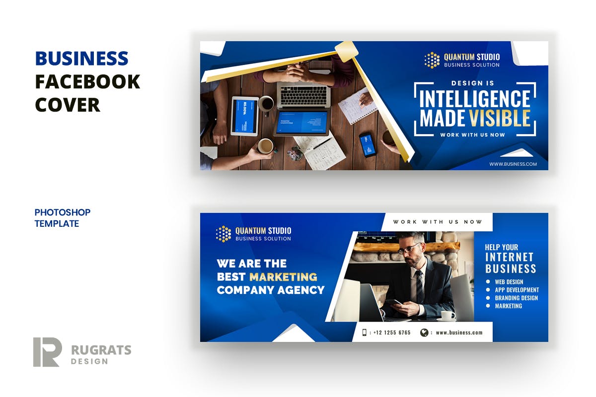 企业Facebook专业封面设计模板第一素材精选 Business R6 Facebook Cover Template插图