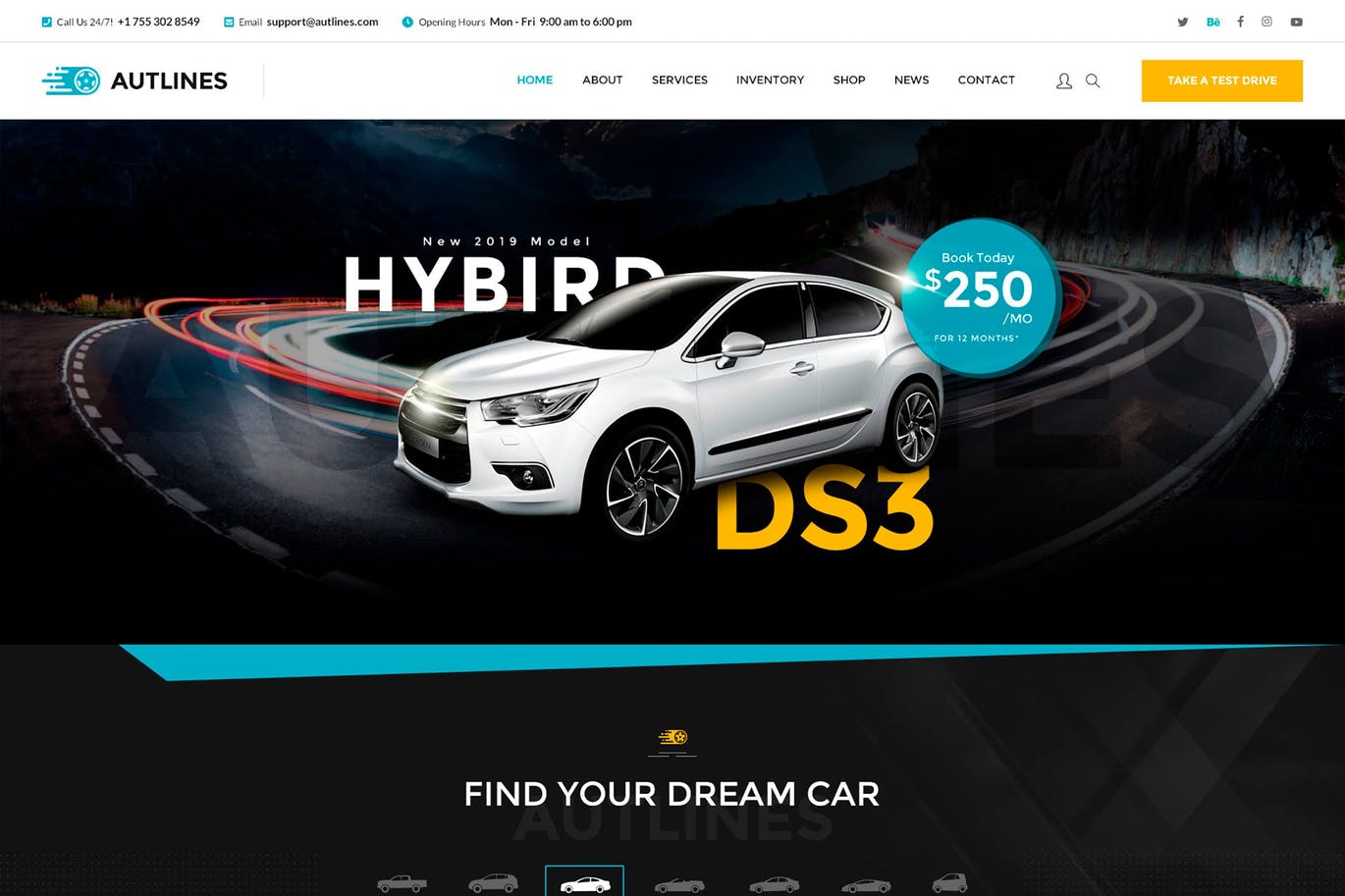 汽车经销商/4S店网站HTML模板第一素材精选 Autlines – Autodealer HTML Template插图