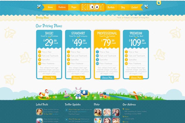 儿童乐园主题PSD网站模板蚂蚁素材精选 Kiddy PSD Template插图(1)