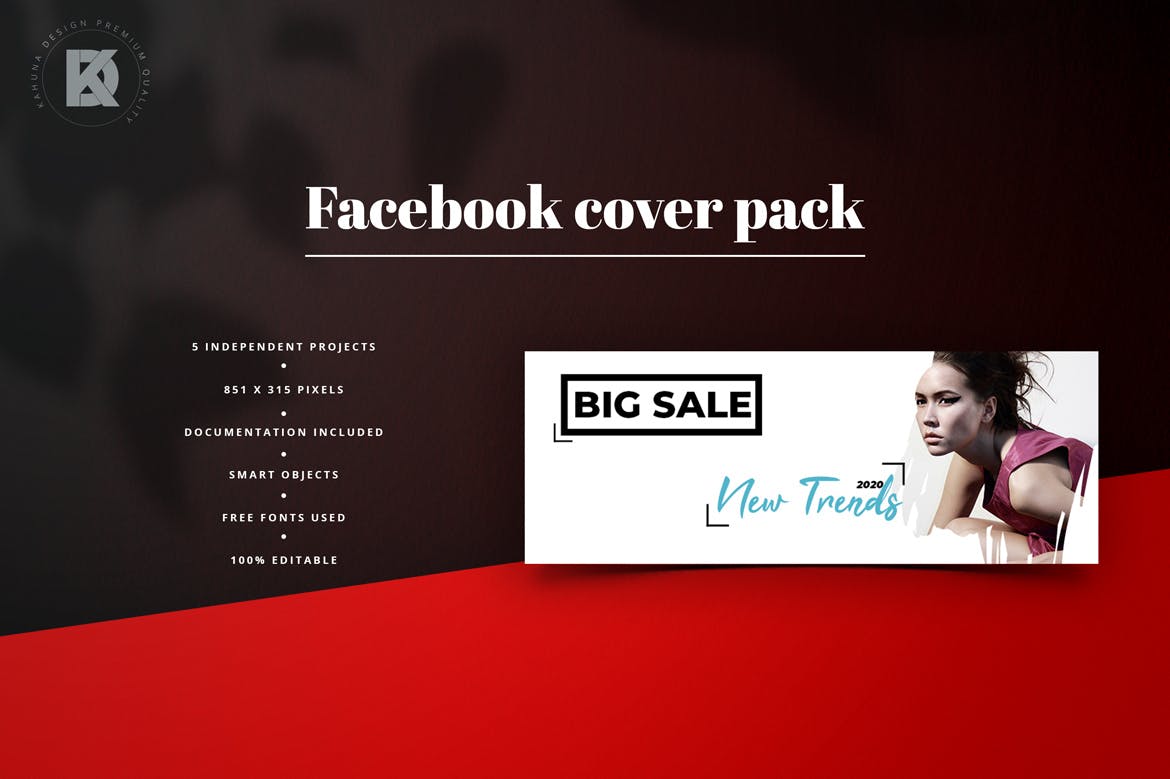 时尚品牌Facebook封面设计模板第一素材精选 Fashion Facebook Cover Pack插图(2)