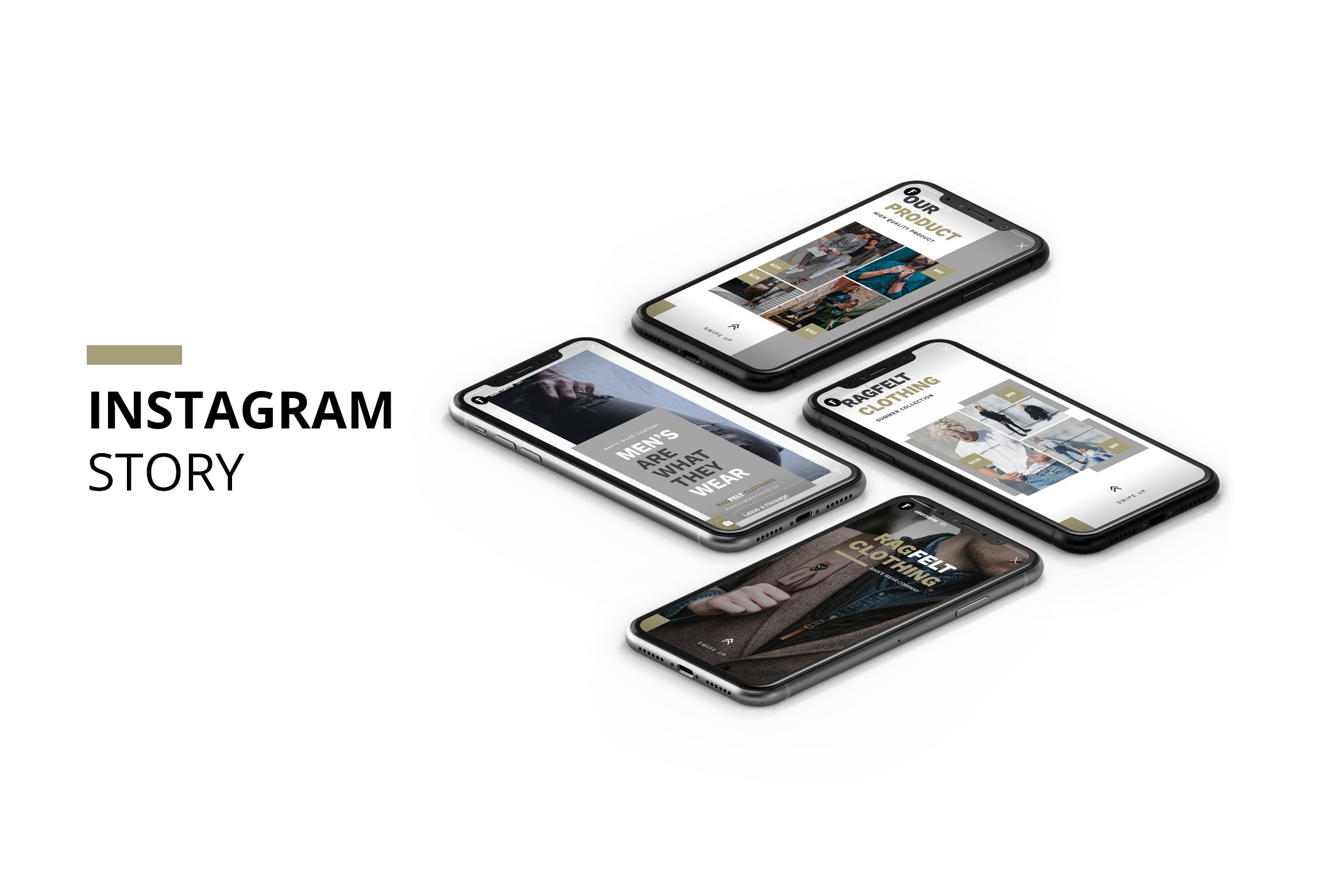 时尚男装推广Instagram品牌故事设计模板蚂蚁素材精选 Ragfelt Man Fashion Instagram Story插图