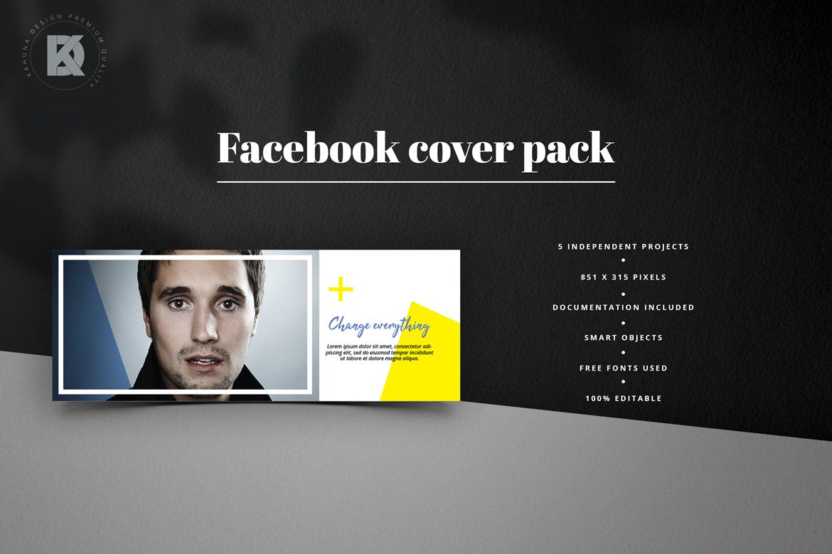 通用实用Facebook主页封面设计模板蚂蚁素材精选 Facebook Cover Universal Pack插图(1)