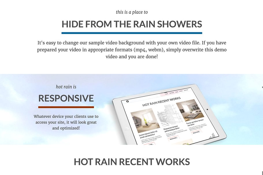 经典简约型自适应Joomla网站模板第一素材精选 Hot Rain插图(2)