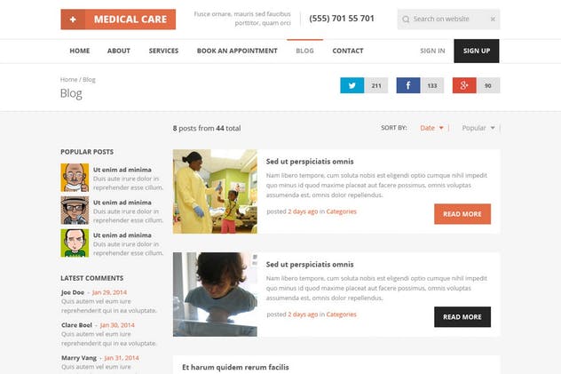 医疗保健医学主题网站设计PSD模板第一素材精选 Medical Care – Medical PSD Template插图(11)