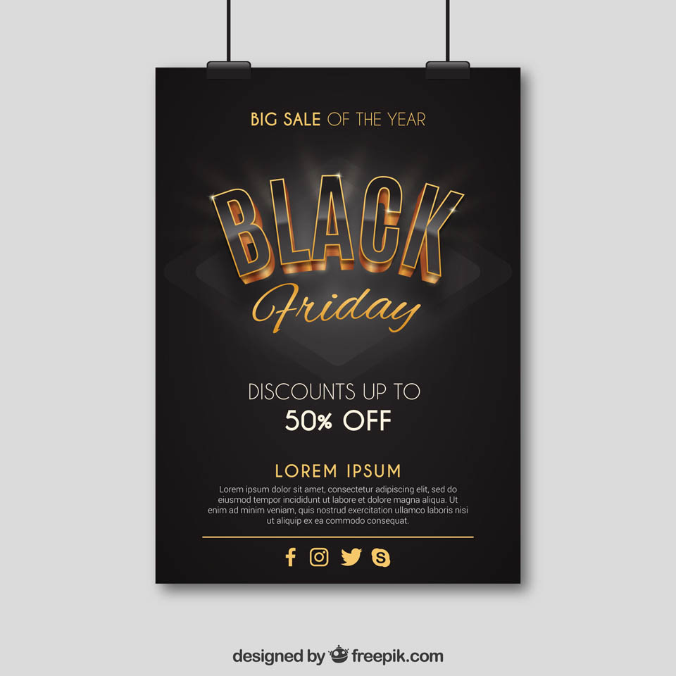 第四弹：30+黑色星期五促销广告物料素材 Black Friday Sales Graphics插图31