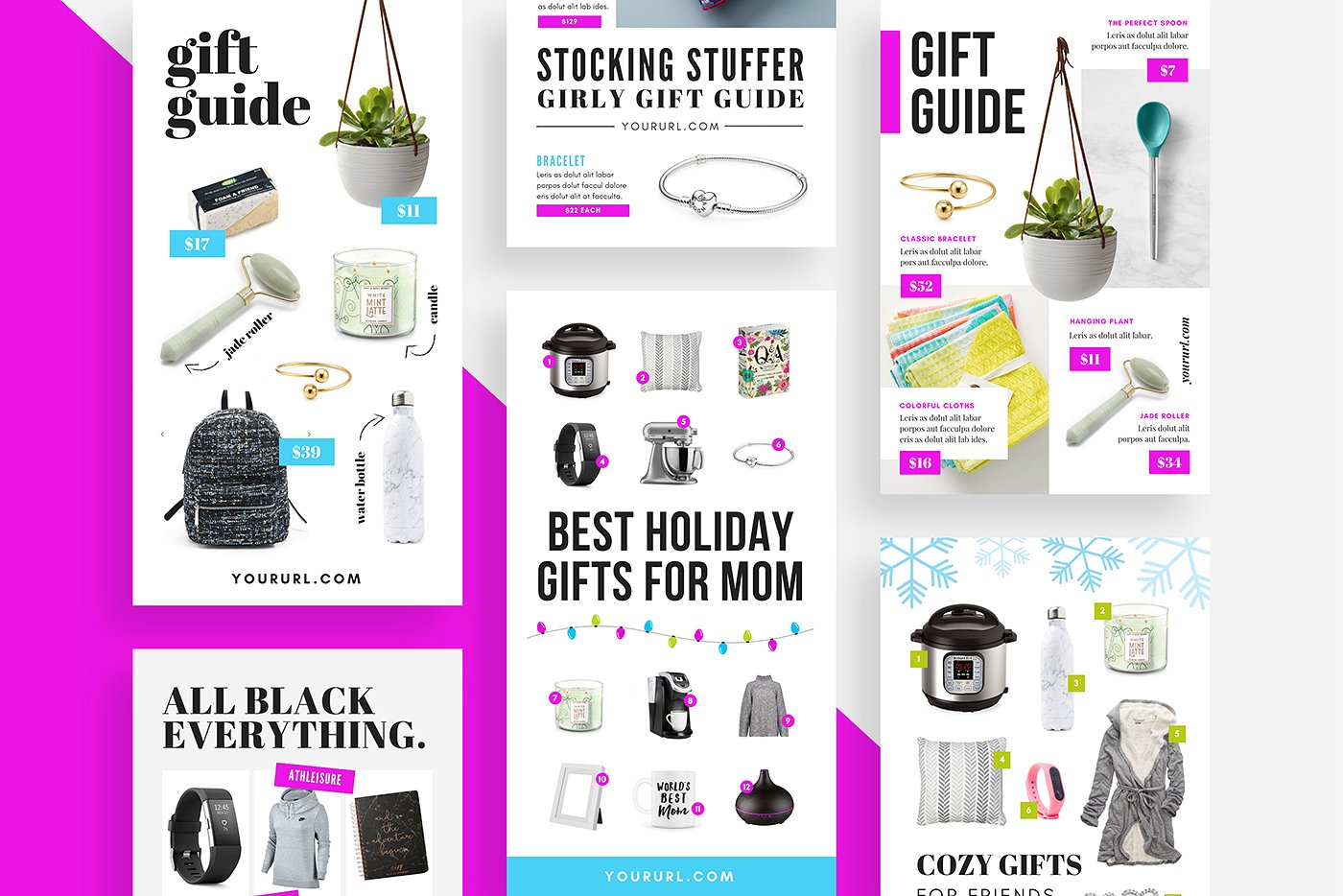 礼品指南社交媒体模板第一素材精选 Gift Guide Pinterest Templates [psd]插图(3)