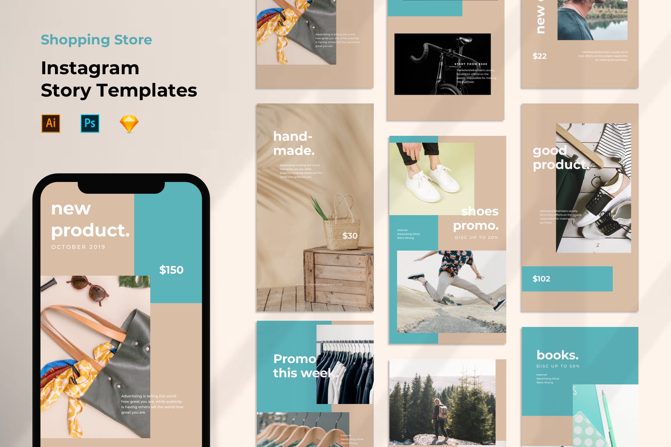 Instagram社交电商推广设计素材包 Instagram Story Template – Minimalist Store design插图