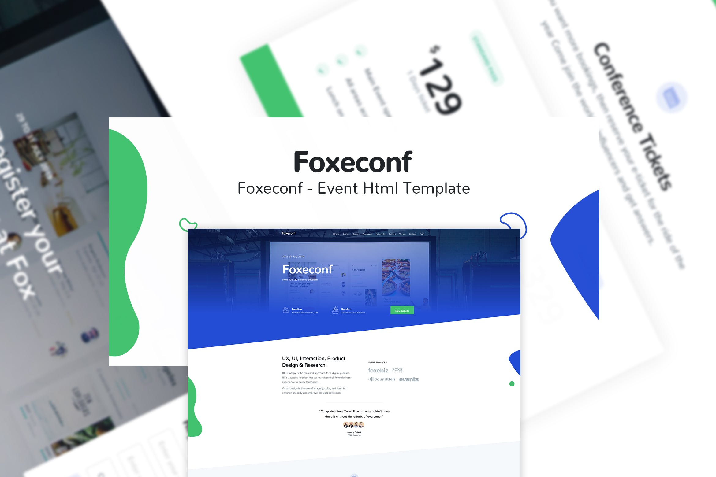 多功能活动和演讲/会议主题网站HTML模板第一素材精选 Foxeconf – Event HTML Template插图
