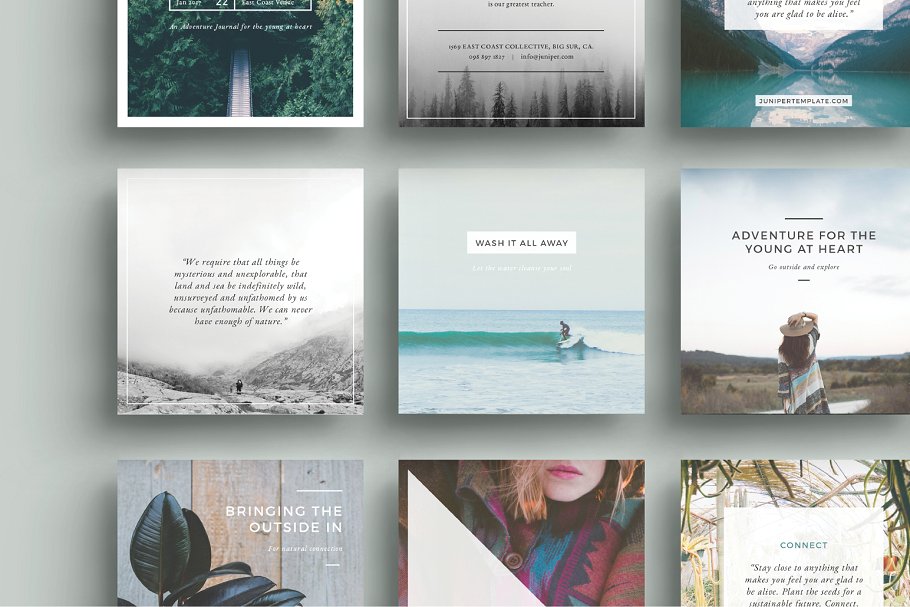 旅行风景主题Instagram社交媒体贴图模板蚂蚁素材精选 J U N I P E R  Instagram Pack插图(8)