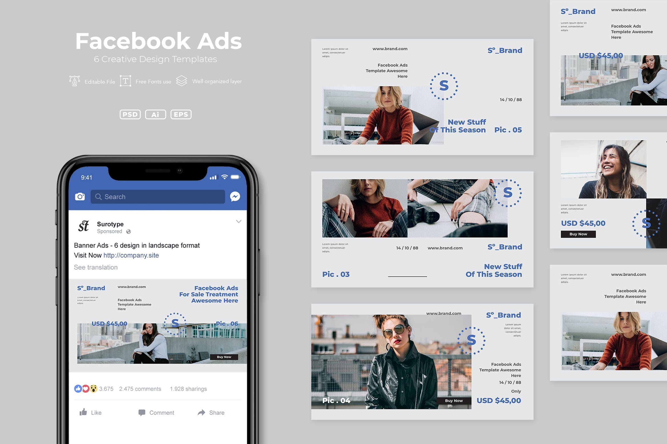 Facebook社交平台时尚品牌推广设计素材v16 SRTP – Facebook Ads. v16插图