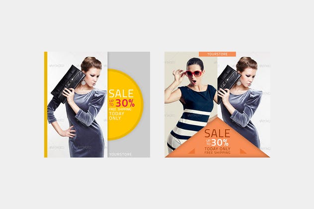 服装销售社交广告促销方形设计模板第一素材精选 Square Promotional Template插图(4)