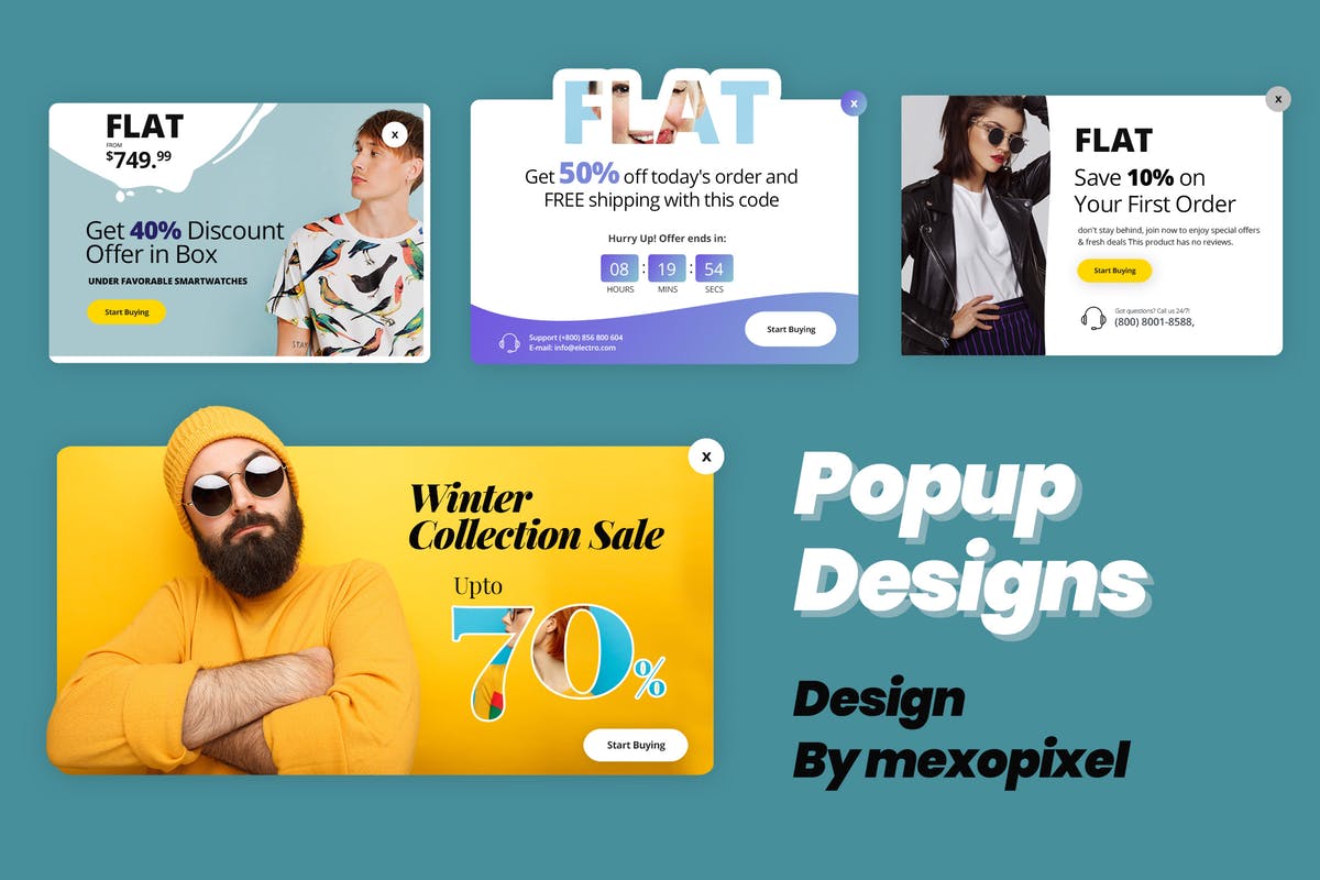 网店商城品牌促销第一素材精选广告模板合集 Popup Sales Design Promotion Online Business插图