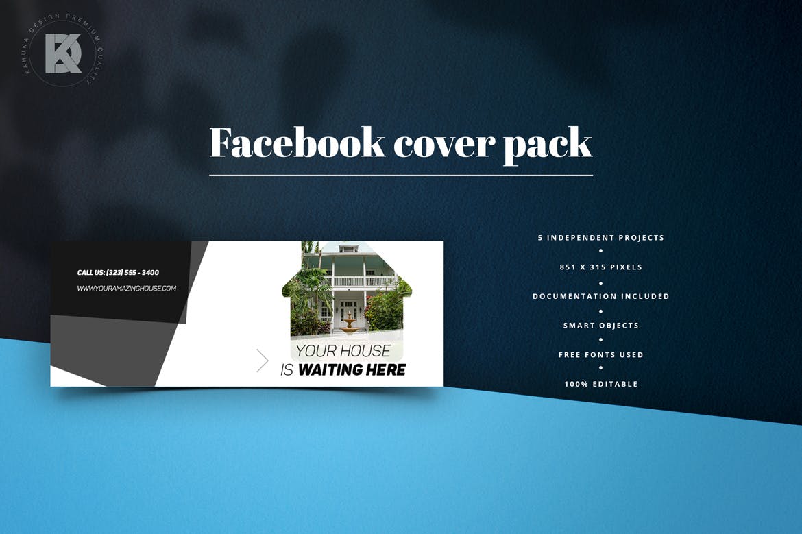 房地产商社交推广Facebook主页封面设计模板大洋岛精选 Real Estate Facebook Cover插图3