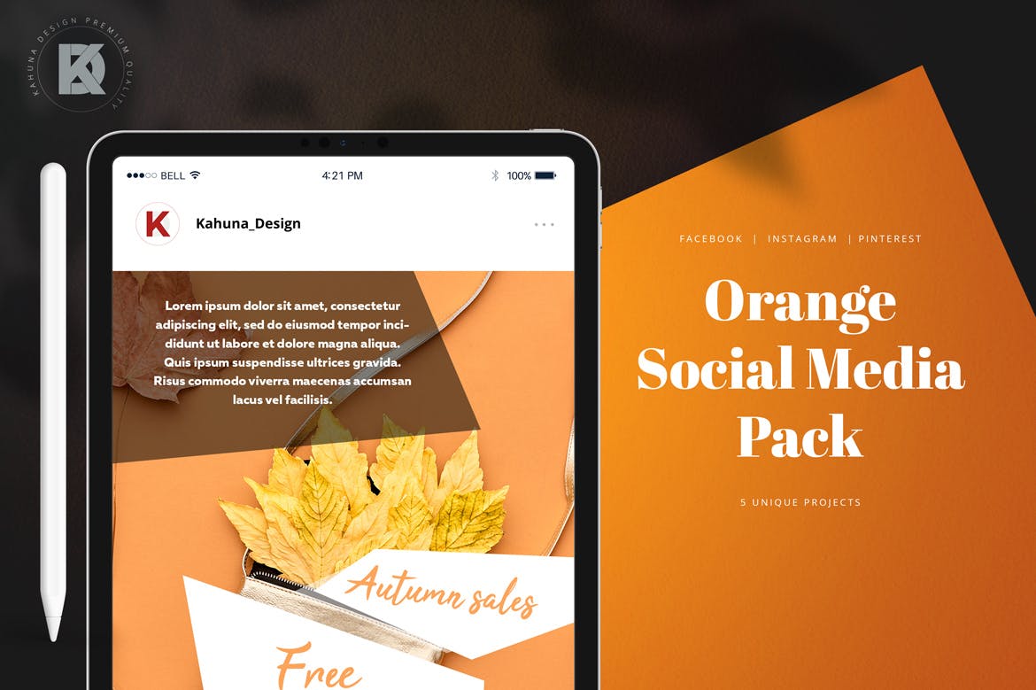 橙色社交媒体新媒体营销推广设计素材 Orange Social Media Banners Pack插图(1)