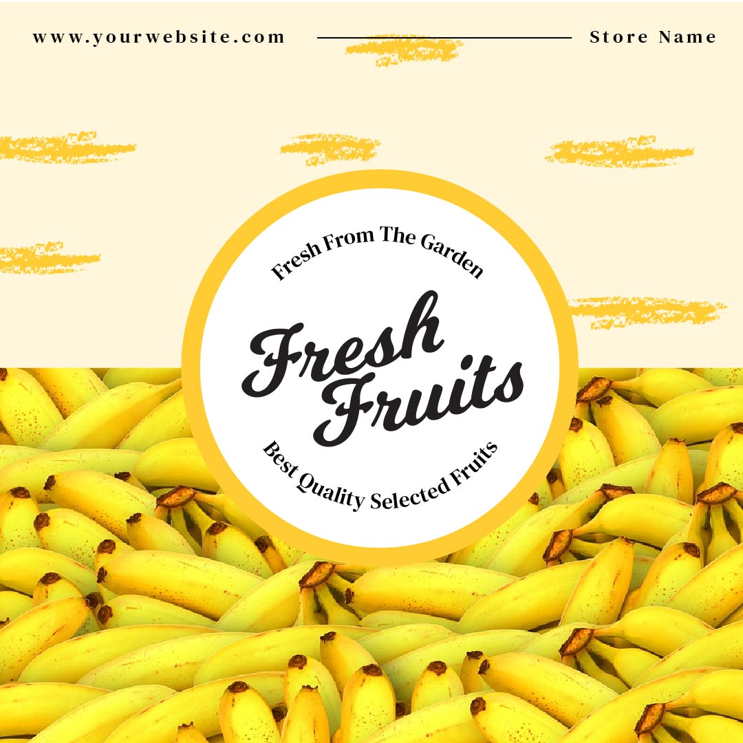 新鲜蔬果生鲜品牌社交媒体Banner图设计模板蚂蚁素材精选 Fresh Fruit Media Banners插图(7)