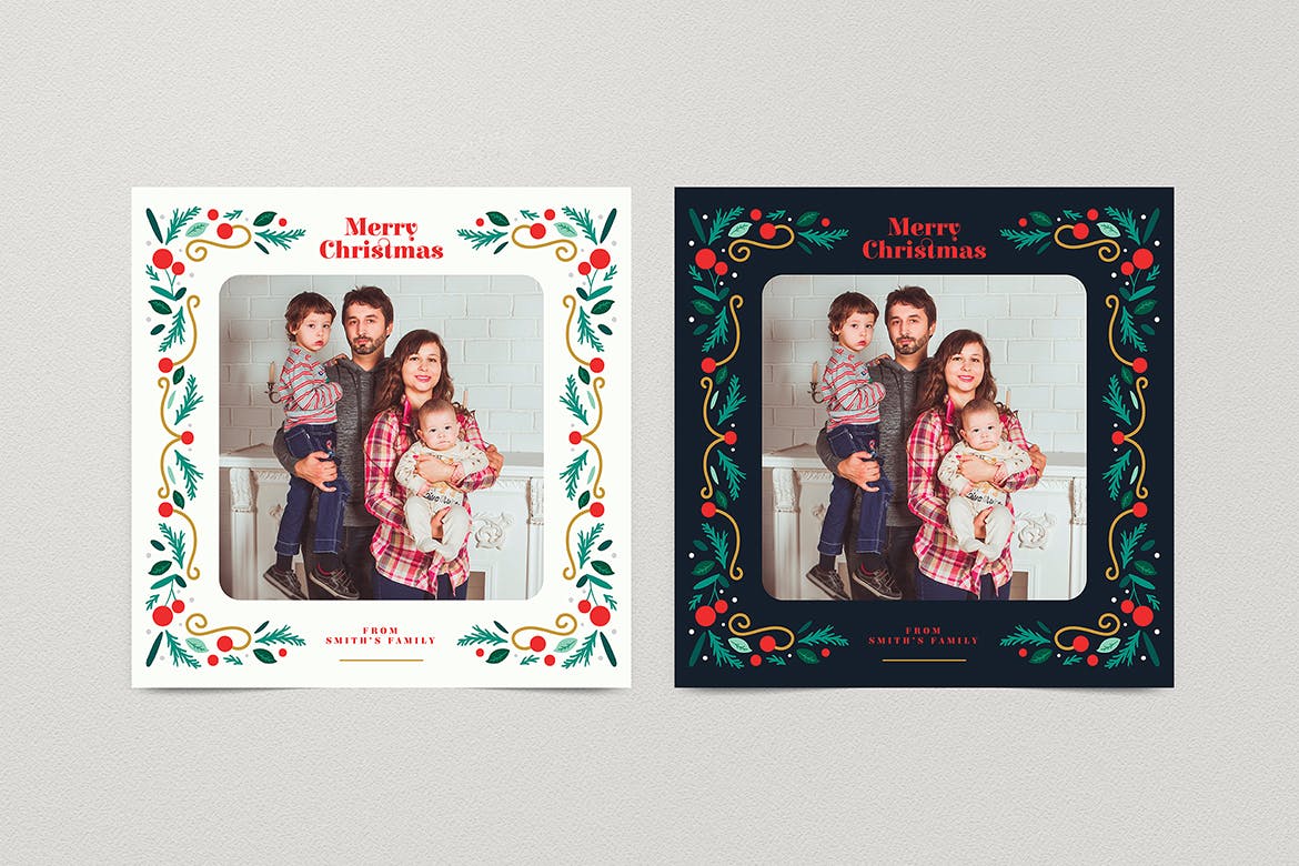 圣诞节照片明信片&Instagram贴图设计模板第一素材精选 Christmas PhotoCards +Instagram Post插图(2)
