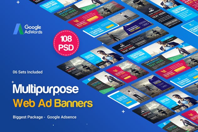 108个多用途网站Banner蚂蚁素材精选广告模板 Multipurpose Banners Ad – 108PSD [ 06 Sets ]插图(1)