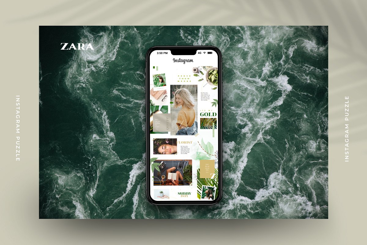 独特优雅的Instagram社交媒体拼图模板大洋岛精选 Zara – Instagram puzzle [psd]插图1