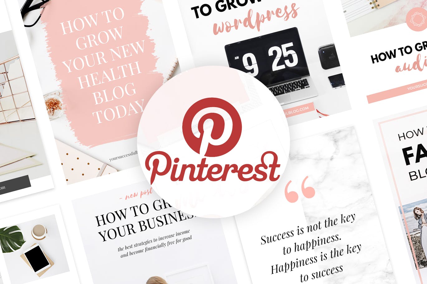 10款粉色主题Pinterest社交贴图广告设计模板第一素材精选v2 Canva Pinterest Templates V.2插图(3)