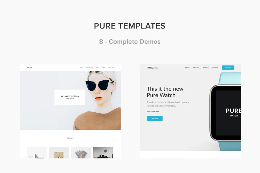 创意工作室个人博客Muse网站模板蚂蚁素材精选 Pure – Full Responsive Muse Template插图(2)