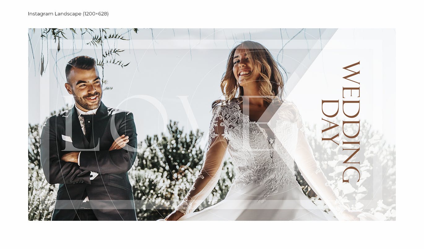 婚礼邀请函电子版社交媒体新媒体设计素材 Wedding Day Social Media Kit插图5