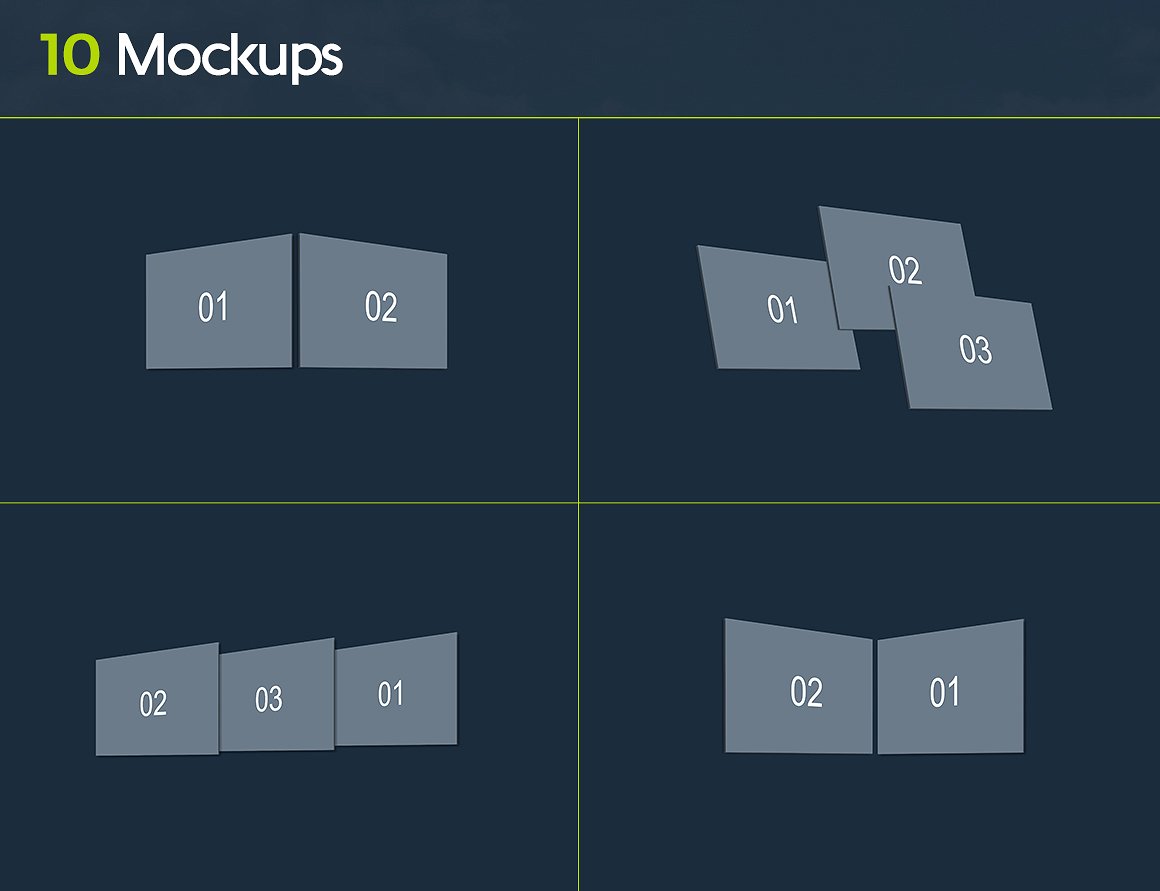 高端大气的透视网站网页设计展示样机Mockups插图(1)