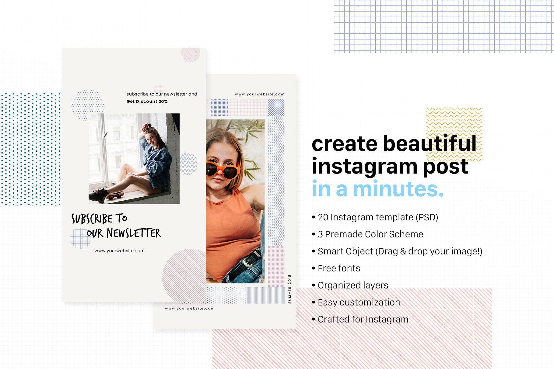 Instagram社交媒体故事贴图模板第一素材精选套装 Instagram Stories Pack – POLA插图(5)