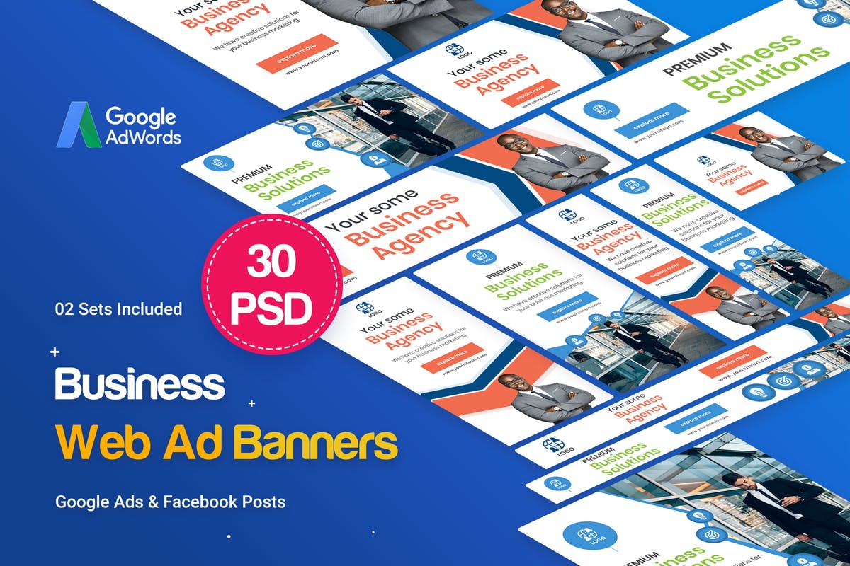 谷歌多尺寸商业推广Banner第一素材精选广告模板 Multipurpose, Business, Startup Banners Ad插图