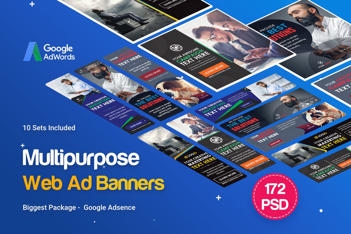 172个多用途商业广告Banner第一素材精选广告模板 Multipurpose Banners Ad – 172PSD [ 10 Sets ]插图