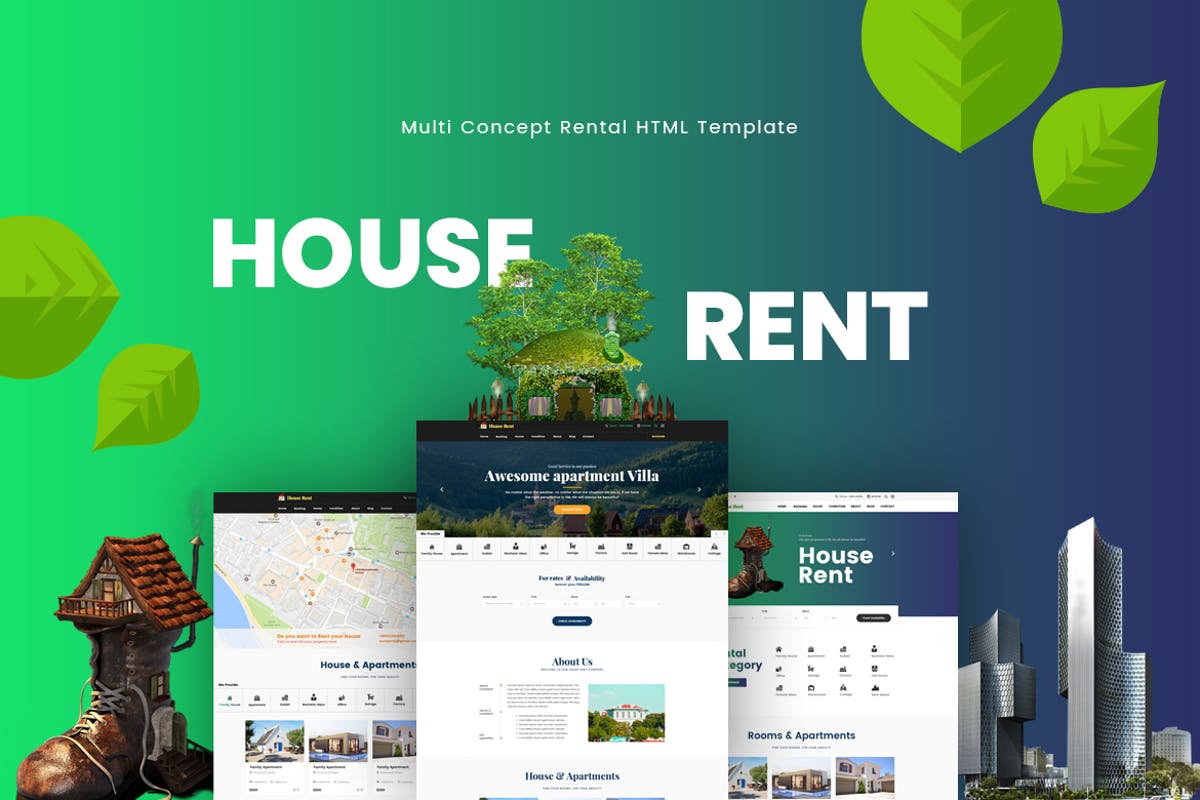 房屋租赁出售网站HTML模板第一素材精选 HouseRent插图
