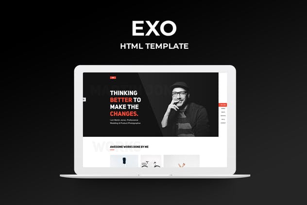 个人简历履历网站HTML模板第一素材精选 EXO – Personal Portfolio Template插图(1)
