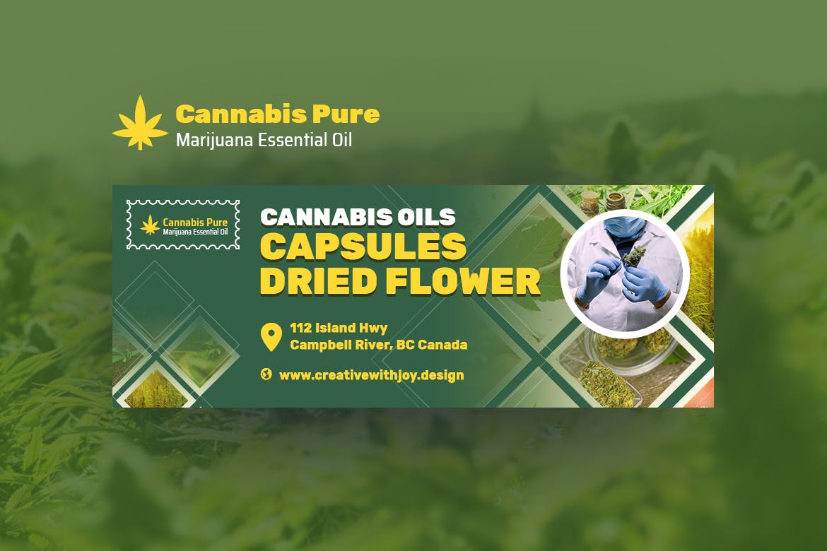 电子烟油产品Facebook社交推广封面设计素材v1 Cannabis Hemp Oil Products Facebook Cover插图(1)