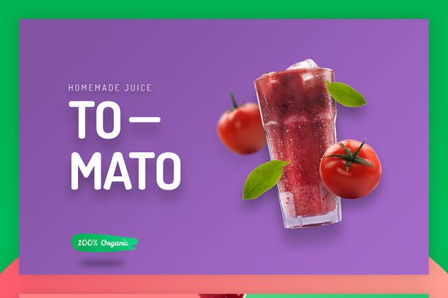 10款有机果汁主题巨无霸广告图片模板第一素材精选 Organic Juice – 10 Premium Hero Image Templates插图(8)