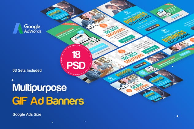 多用途Banner图设计GIF动画广告模板 Animated GIF Multipurpose Banners Ad插图(1)
