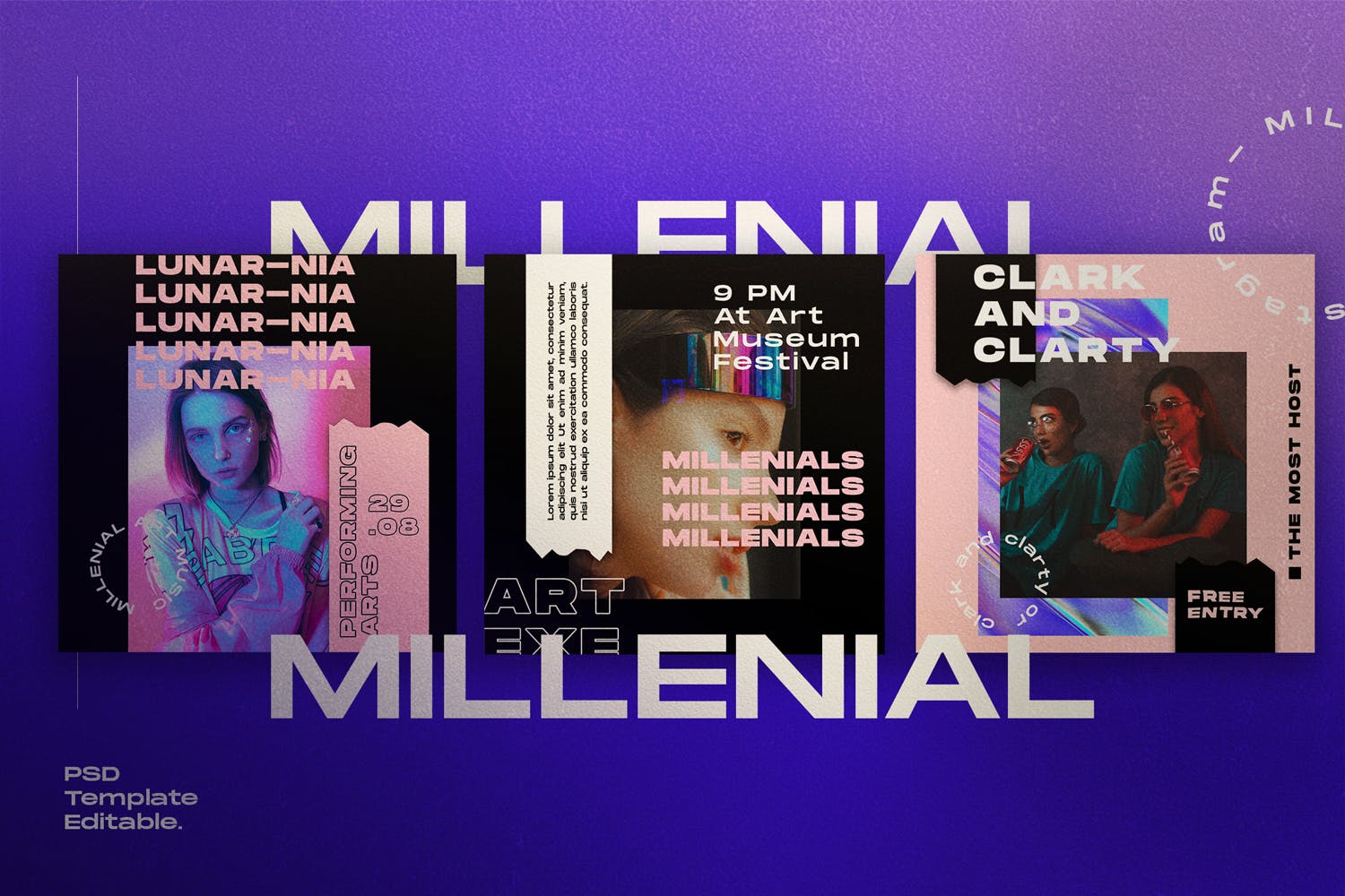 极简主义设计风格社交平台设计素材 MILLENIAL Social Media Template + Instastory插图(4)