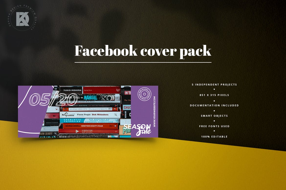 复古风格Facebook主页封面设计模板第一素材精选 Retro Facebook Cover Pack插图(3)