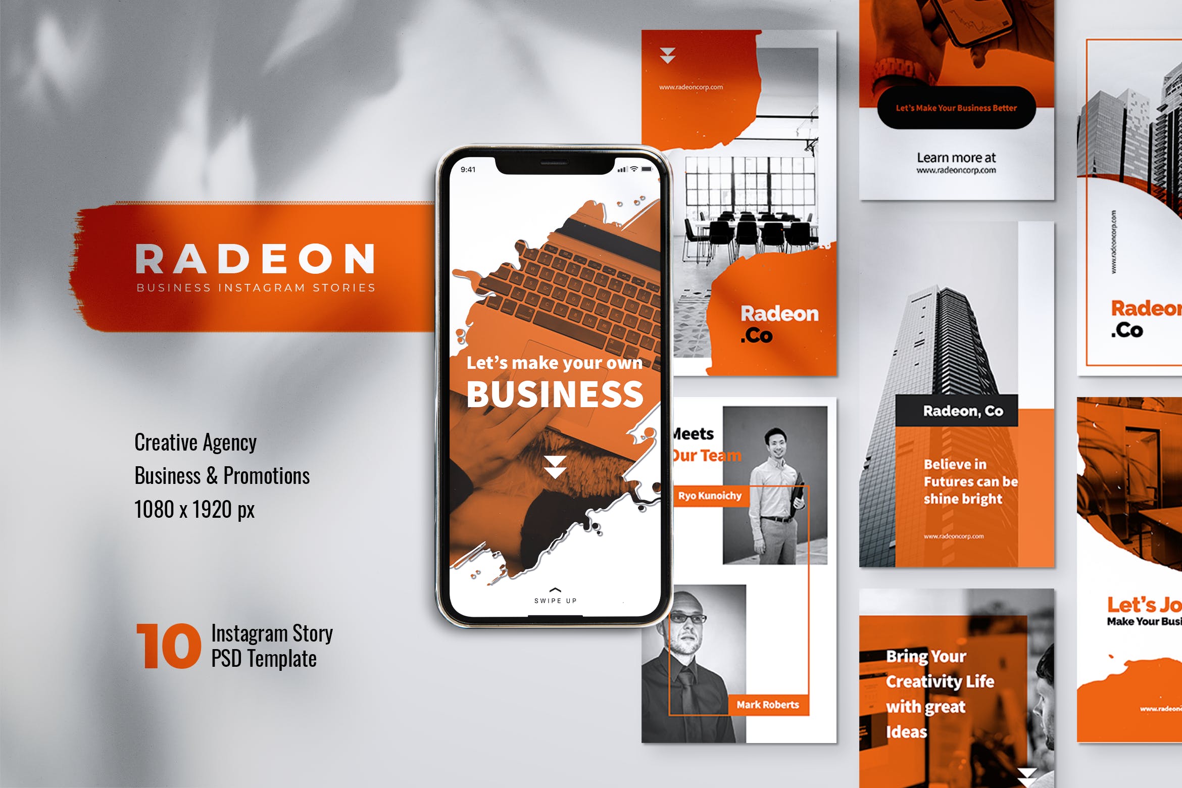 创意笔刷图形Instagram品牌故事推广设计模板第一素材精选 RADEON Creative Agency Instagram Stories插图