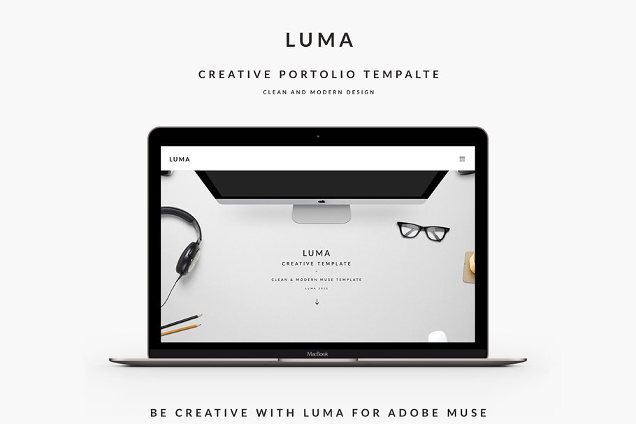 简约现代创意网站Muse模板第一素材精选 LUMA – Creative Muse Template插图(1)