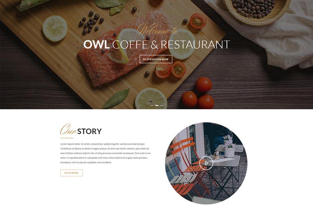 咖啡馆&西餐厅品牌Drupal主题模板蚂蚁素材精选 OWL – Cafe & Restaurant Drupal 8 Template插图(1)