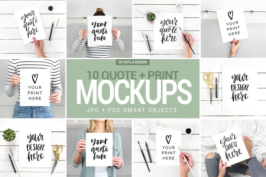 Ins专用手持引语纸张样机模板第一素材精选 Quote mockups social media Instagram插图