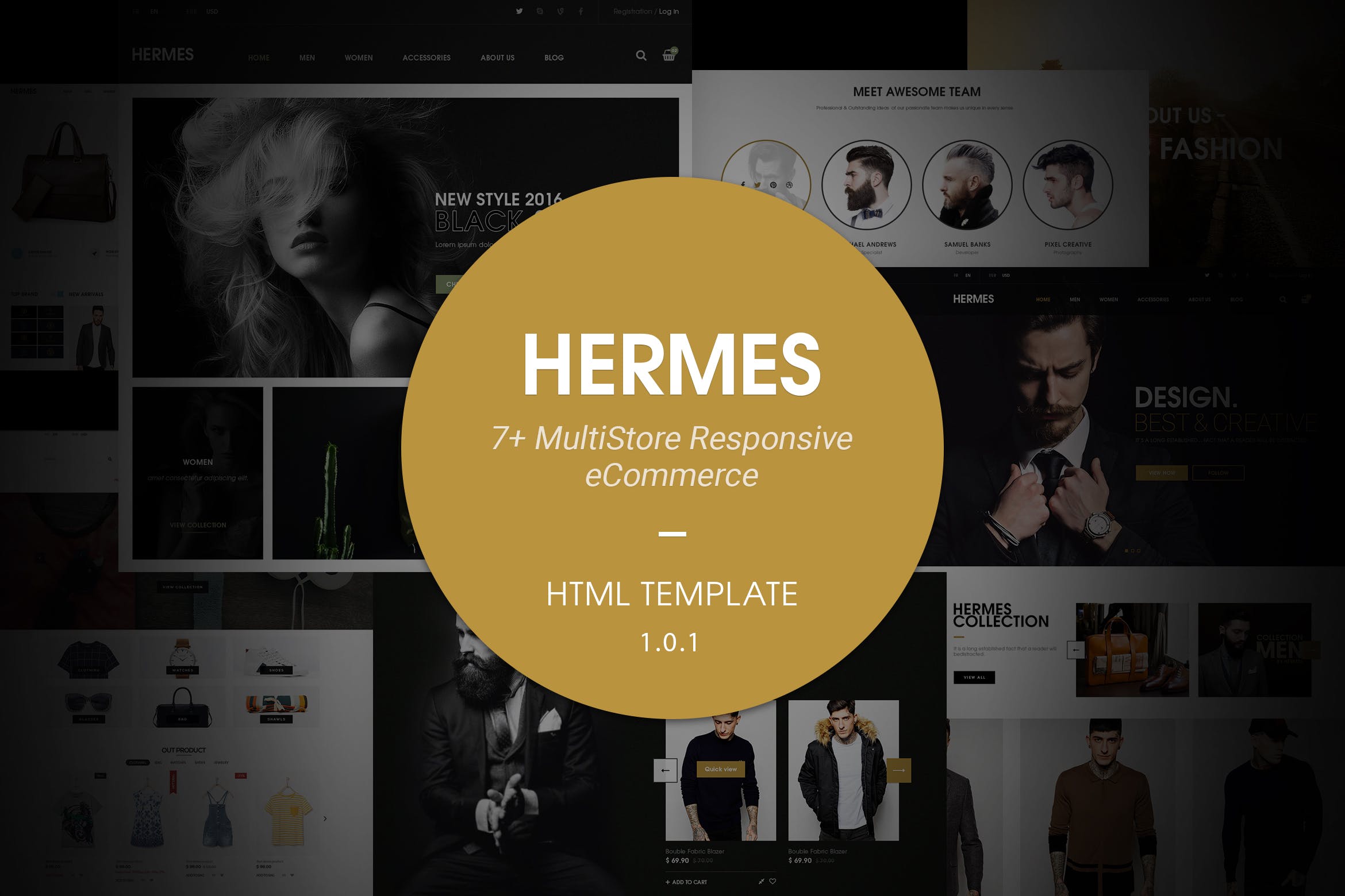 多用途奢侈品响应式网上商城HTML模板蚂蚁素材精选 Hermes | Multi Store Responsive HTML Template插图