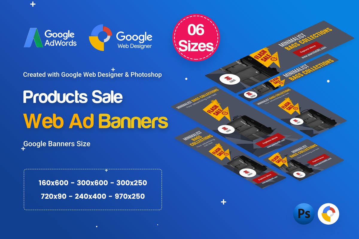 热销单品促销Banner横幅第一素材精选广告模板素材 Product Sale Banners HTML5 D8 Ad – GWD & PSD插图