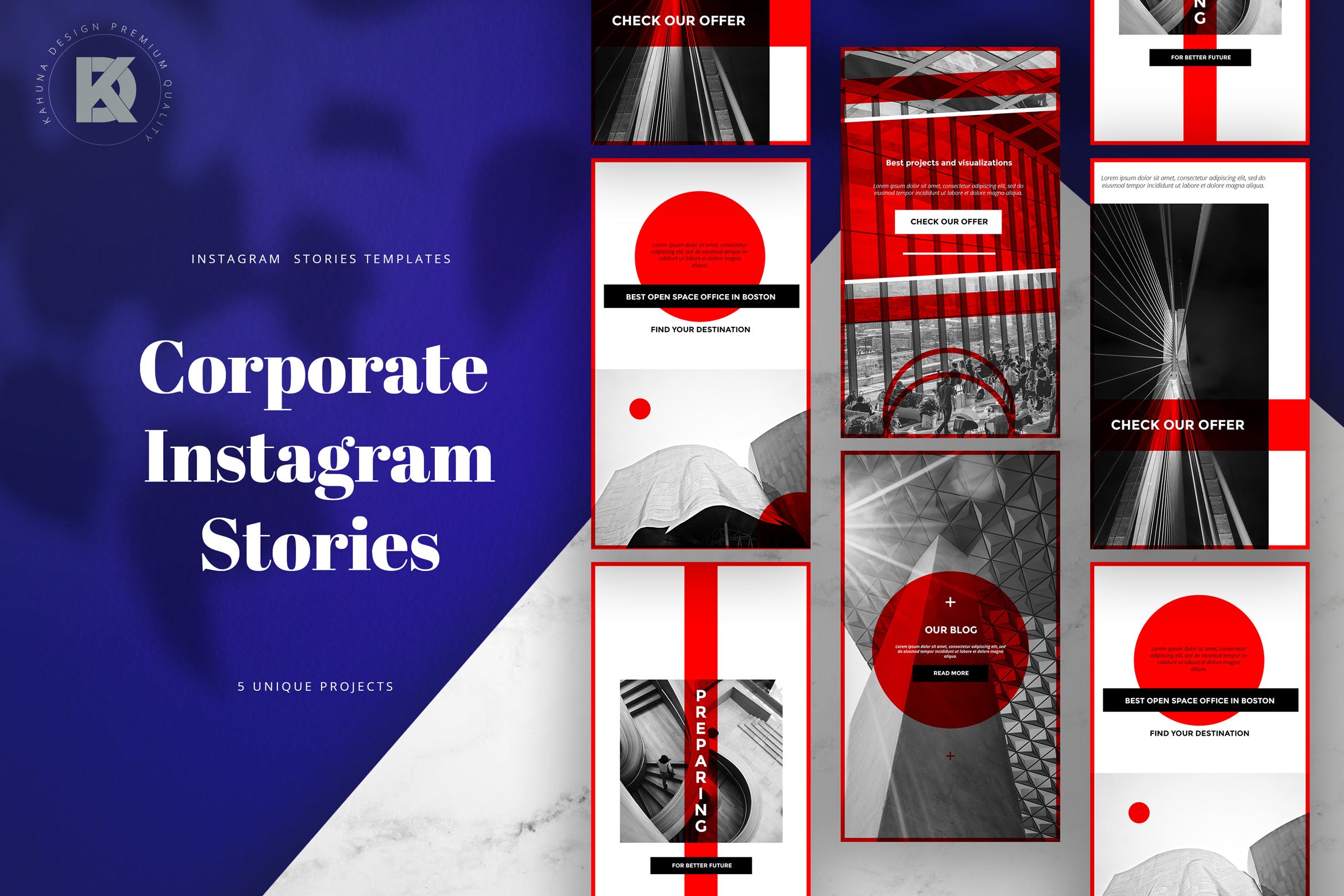 企业品牌故事Instagram横幅广告设计 Corporate Instagram Banners Stories插图
