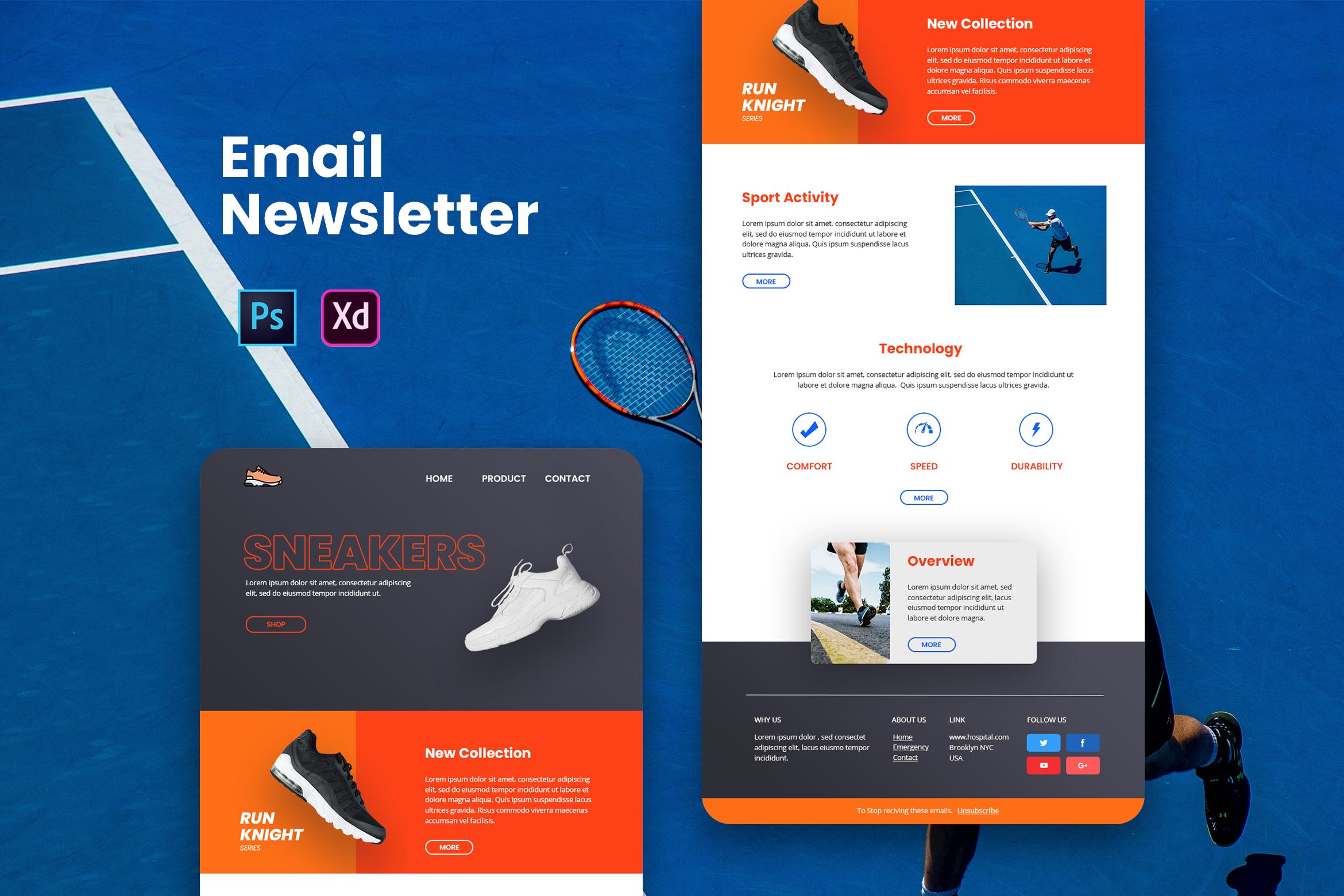 运动鞋品牌营销推广EDM邮件模板第一素材精选 Footwear Email Newsletter插图
